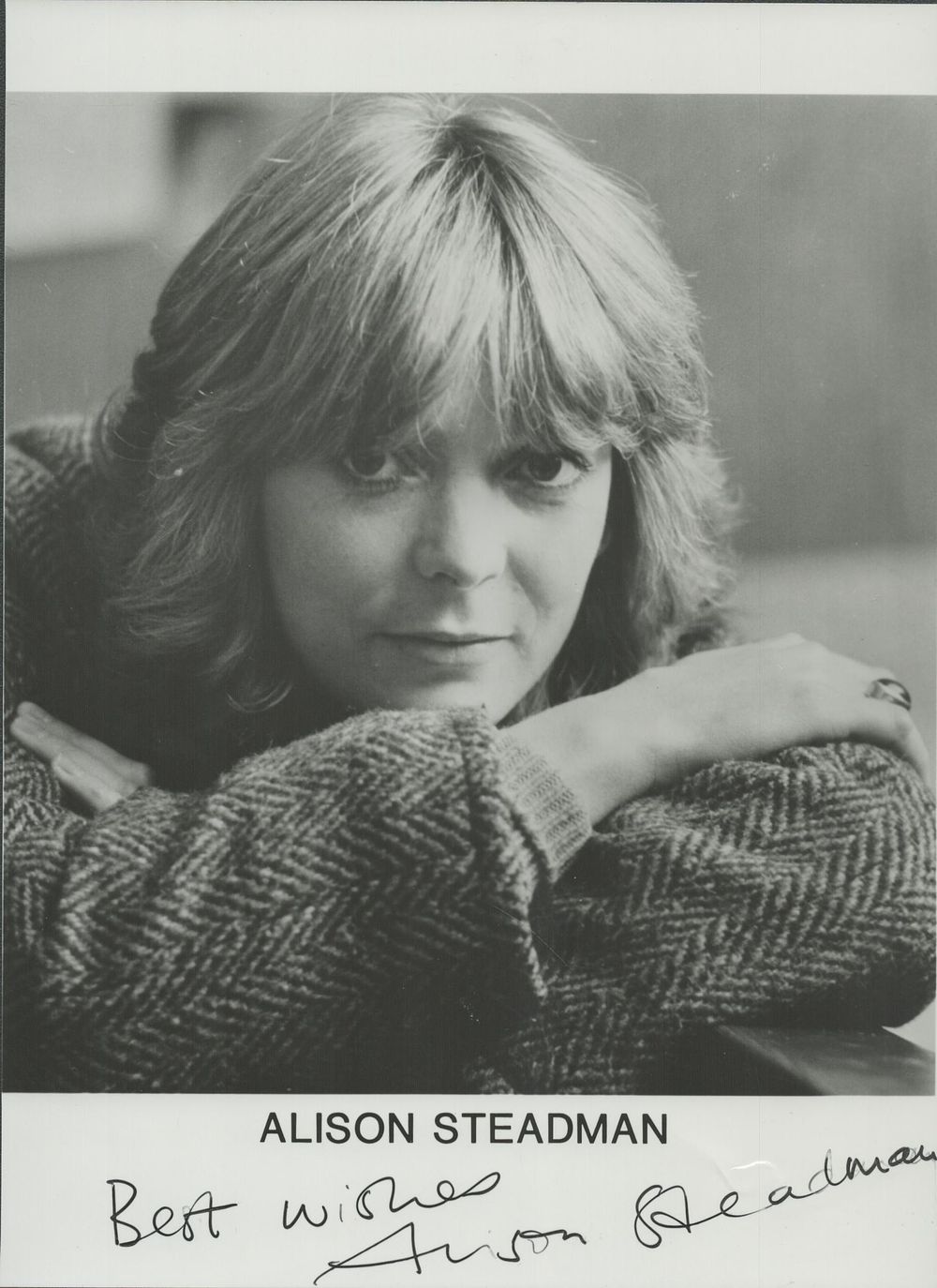 Lot 286: Alison Steadman signed 8x6 inch black and white...