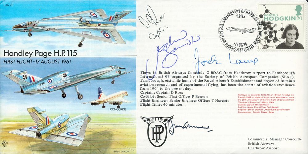 Lot 87: Concorde pilots multiple signed Handley Page HP115 Experimental...