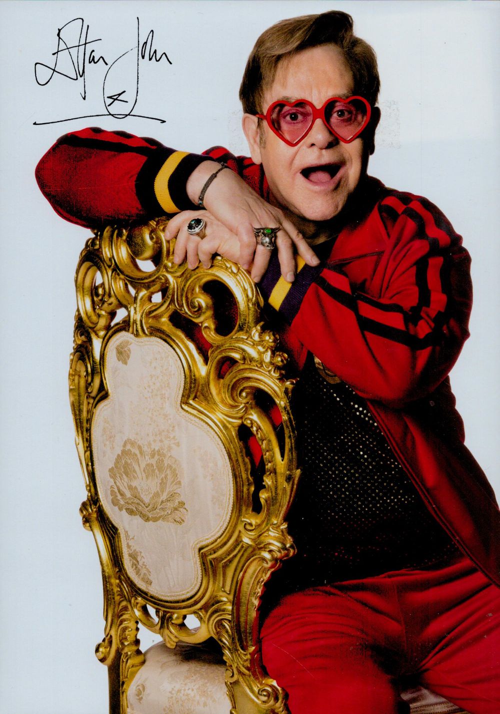 Lot 97: Elton John Signed 8x6 inch Colour Photo. Good...