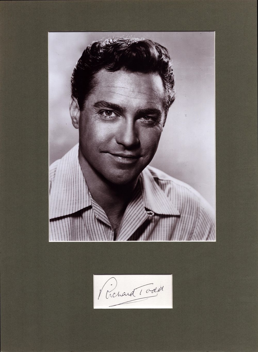 Lot 102: Richard Todd 16x12 overall mounted signature piece includes...
