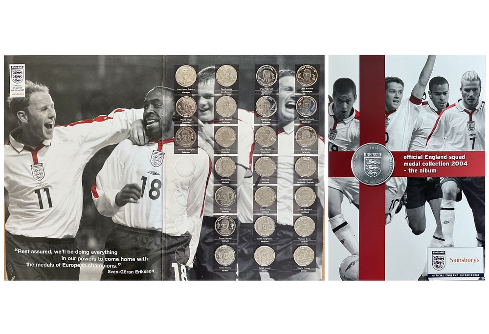 Lot 109: Official England Squad Medal Coin Collection 2004 complete...