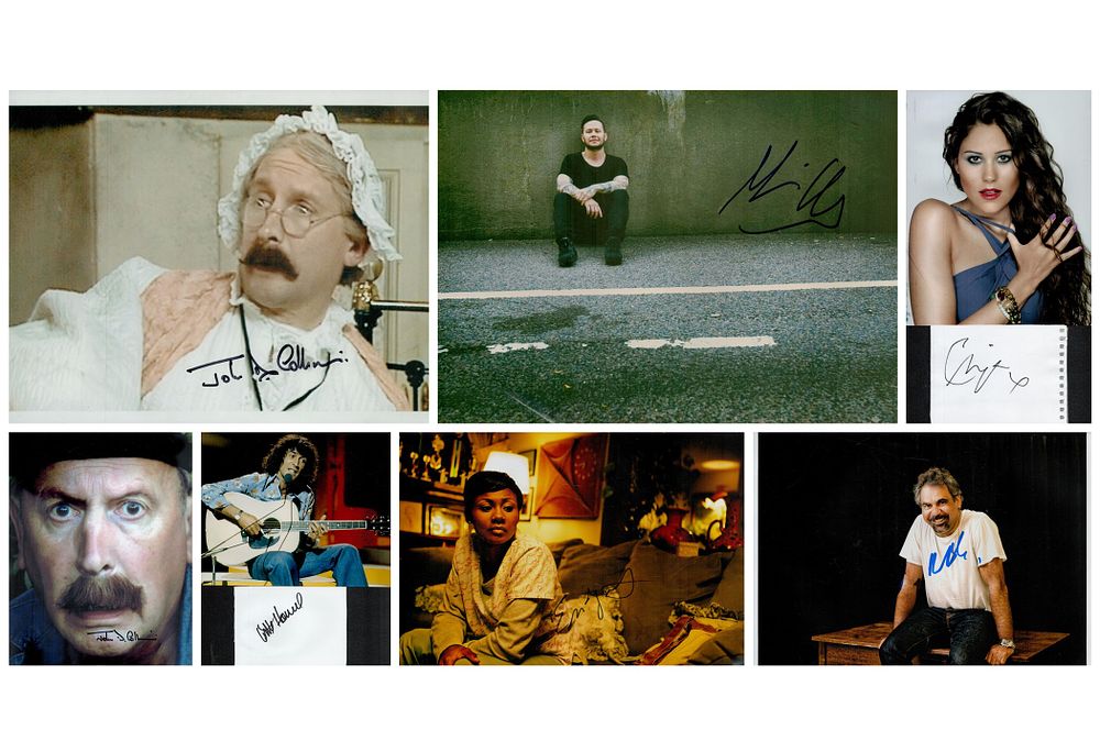 Lot 111: Entertainment collection of 7 signed photos. Signatures such...