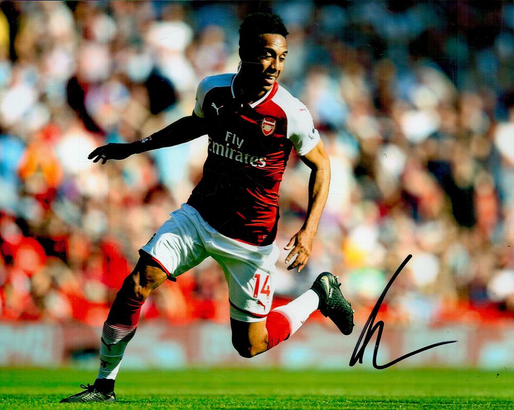 Lot 114: Pierre-Emerick Aubameyang signed 10x8inch Colour Photo Arsenal Football...