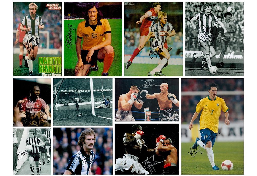 Lot 120: Sport collection of approx 10 signed photos. Signatures...