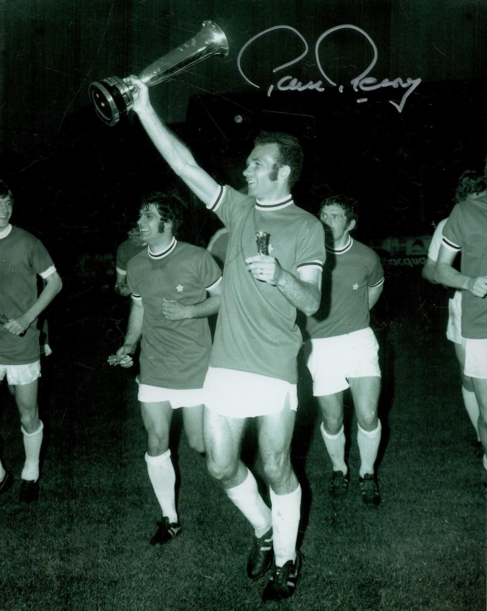 Lot 122: Paul Reaney signed 10x8 black and white photo....