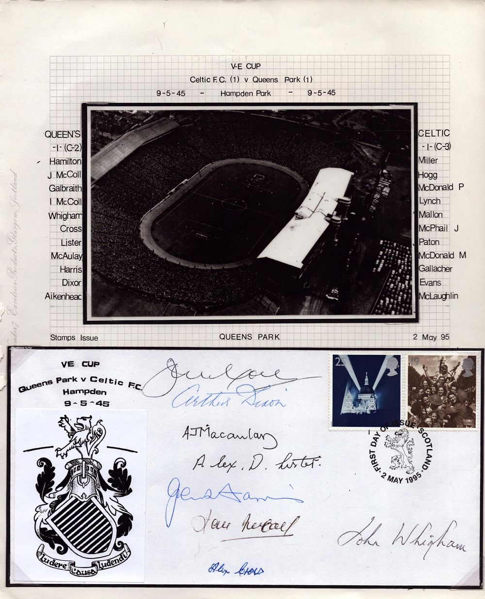 Lot 152: 1945 Queens Park football eight VE Day Cup...