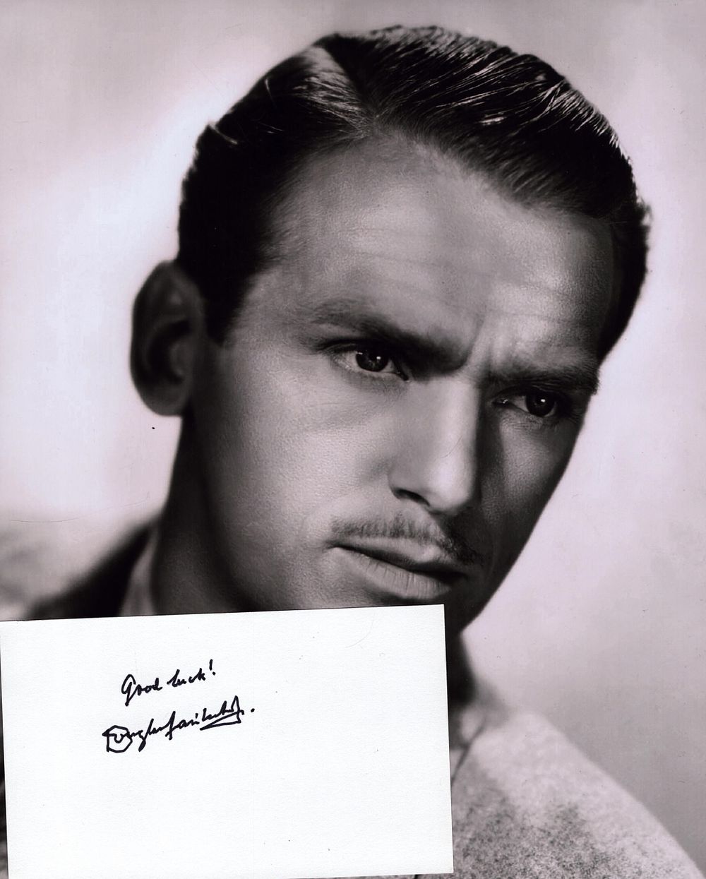 Lot 154: Douglas Fairbanks Jnr actor signed white card along...