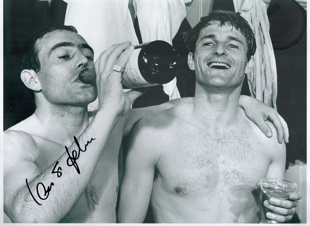 Lot 176: Ian St John Signed 16x12 inch Black and...