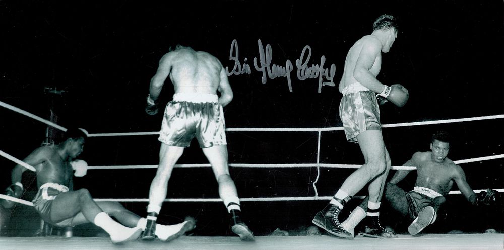 Lot 190: Sir Henry Cooper signed 16x8 black and white...