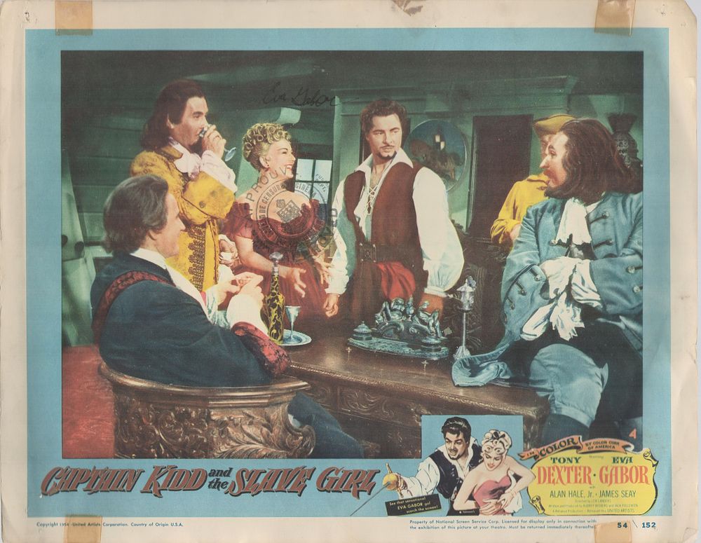 Lot 199: Eva Gabor signed 14x11inch Captain Kidd and The...