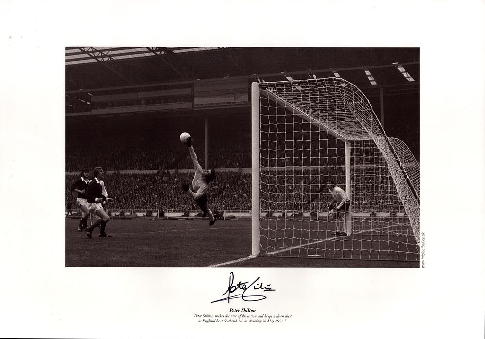 Lot 209: Peter Shilton signed Black and White Print Approx....