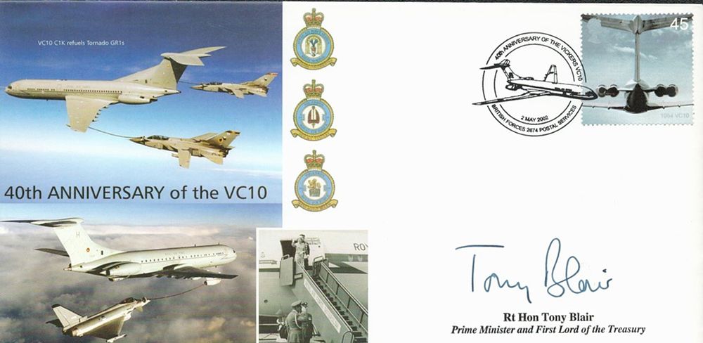 Lot 235: Tony Blair signed 2002 40th Ann VC10 FDC....