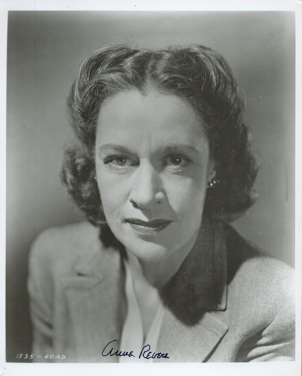 Lot 238: Anne Revere signed 10 x 8 inch black...