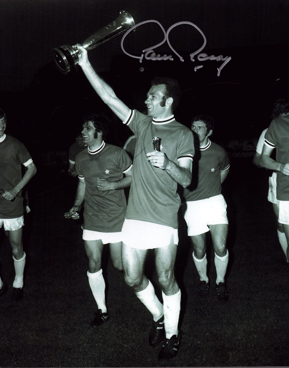 Lot 243: Paul Reaney signed 10x8 black and white photo....
