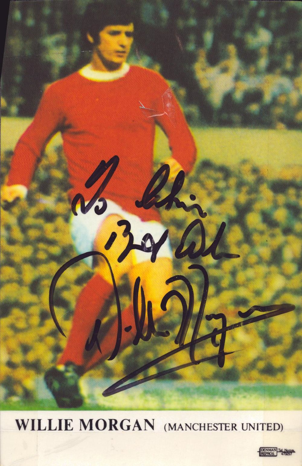 Lot 269: Willie Morgan signed 6x4 inch promo photo. Good...