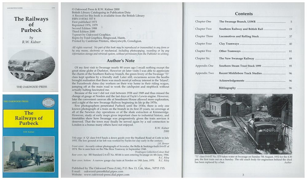 Lot 276: The Railways of Purbeck (Locomotion papers) by R.W....
