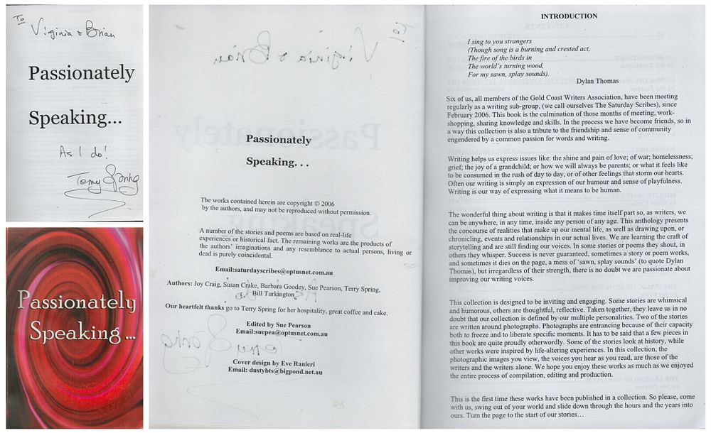 Lot 279: Passionately Speaking… Poem book by Joy Craig, Susan...