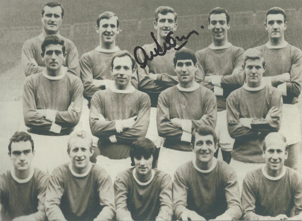 Lot 312: Alex Stepney signed 6x8inch black and white photo....