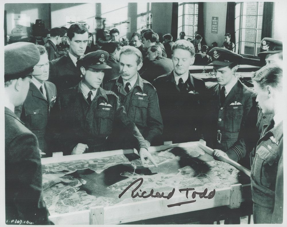 Lot 315: Richard Todd signed 10x8inch black and white photo....
