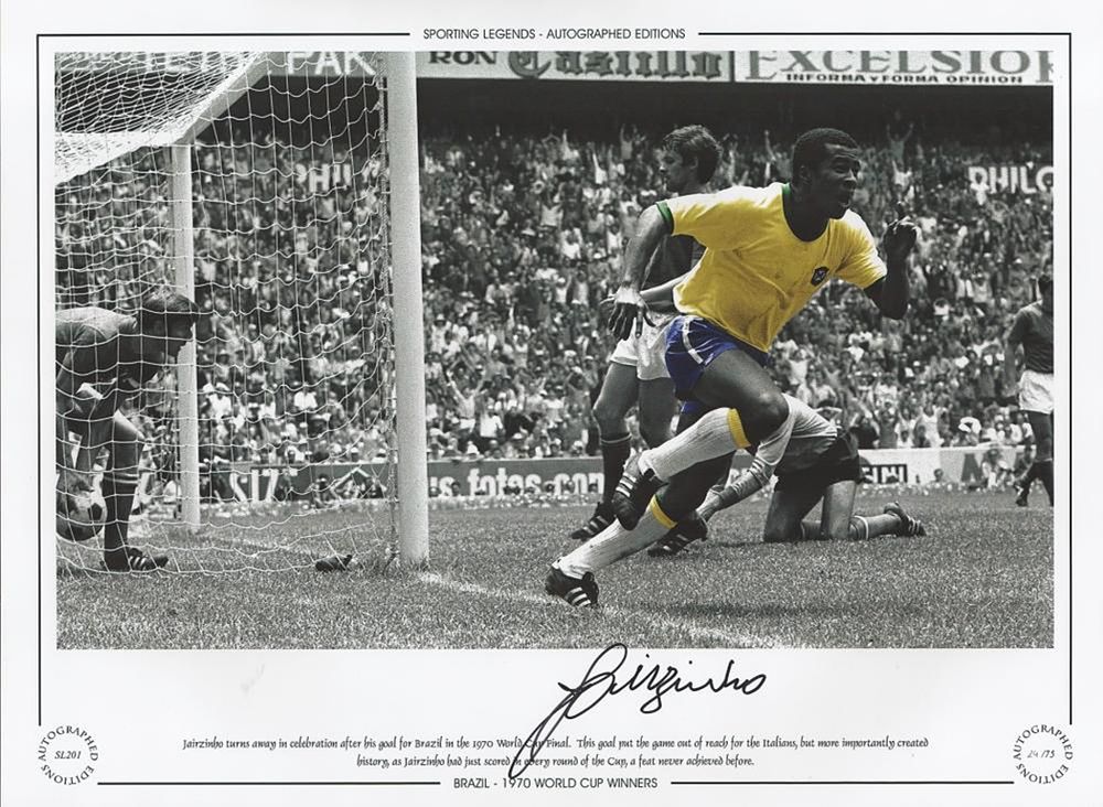 Lot 332: Jairzinho signed 16x12 colourised photo, Autographed Editions, Limited...