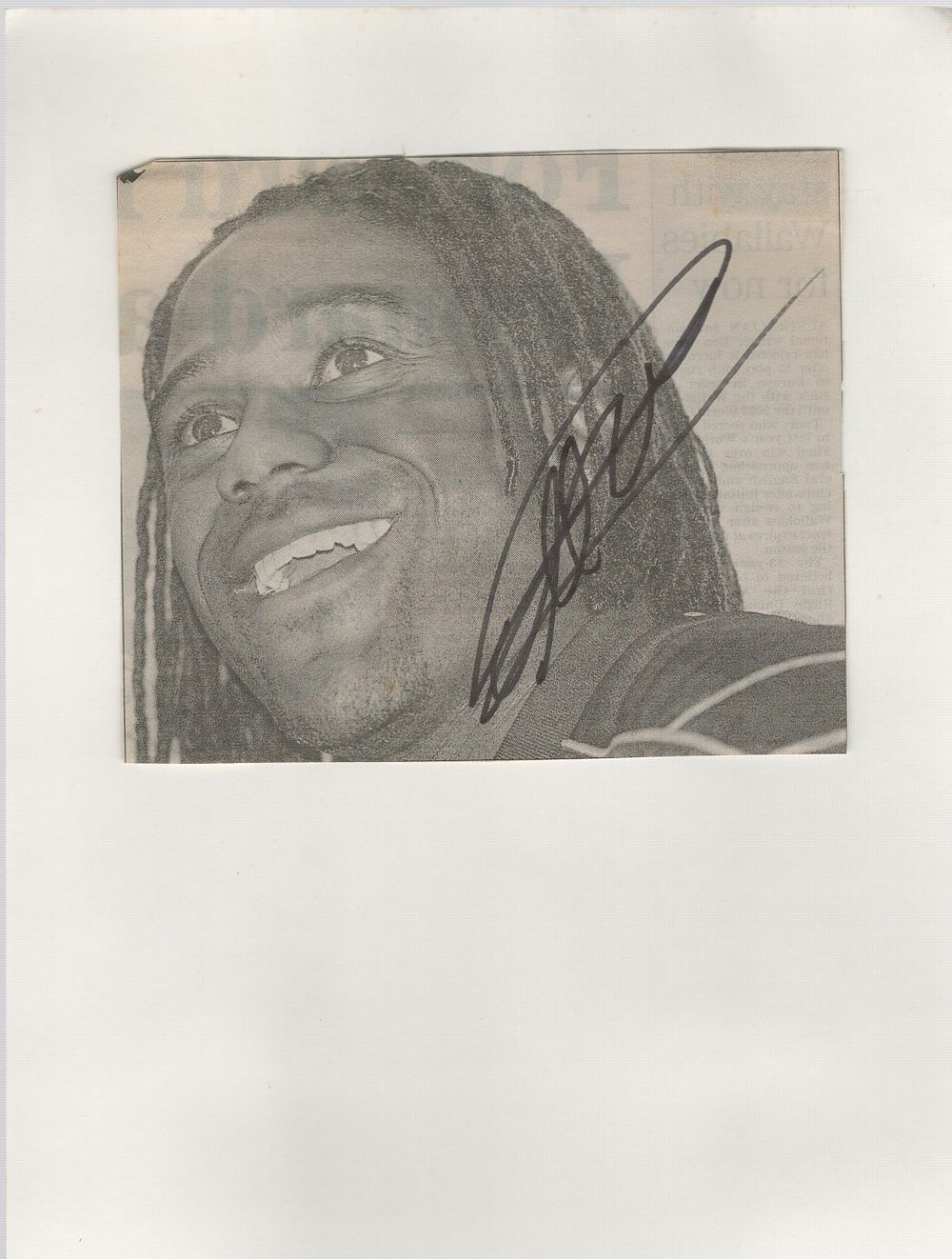 Lot 340: Mario Melchiot signed 6x5inch newspaper cutout attached to...