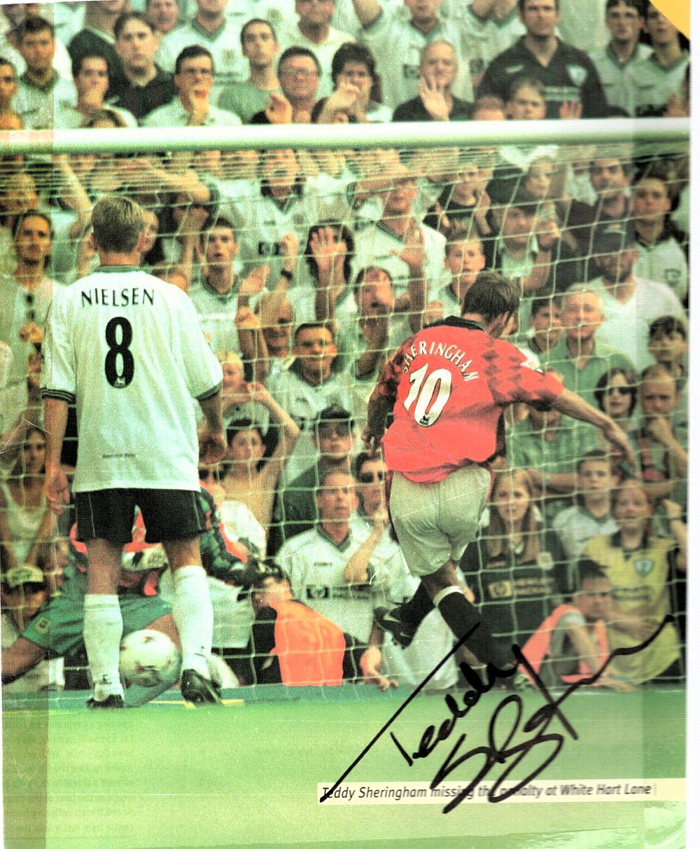 Lot 344: Teddy Sheringham signed 6x8inch colour magazine cutout page....