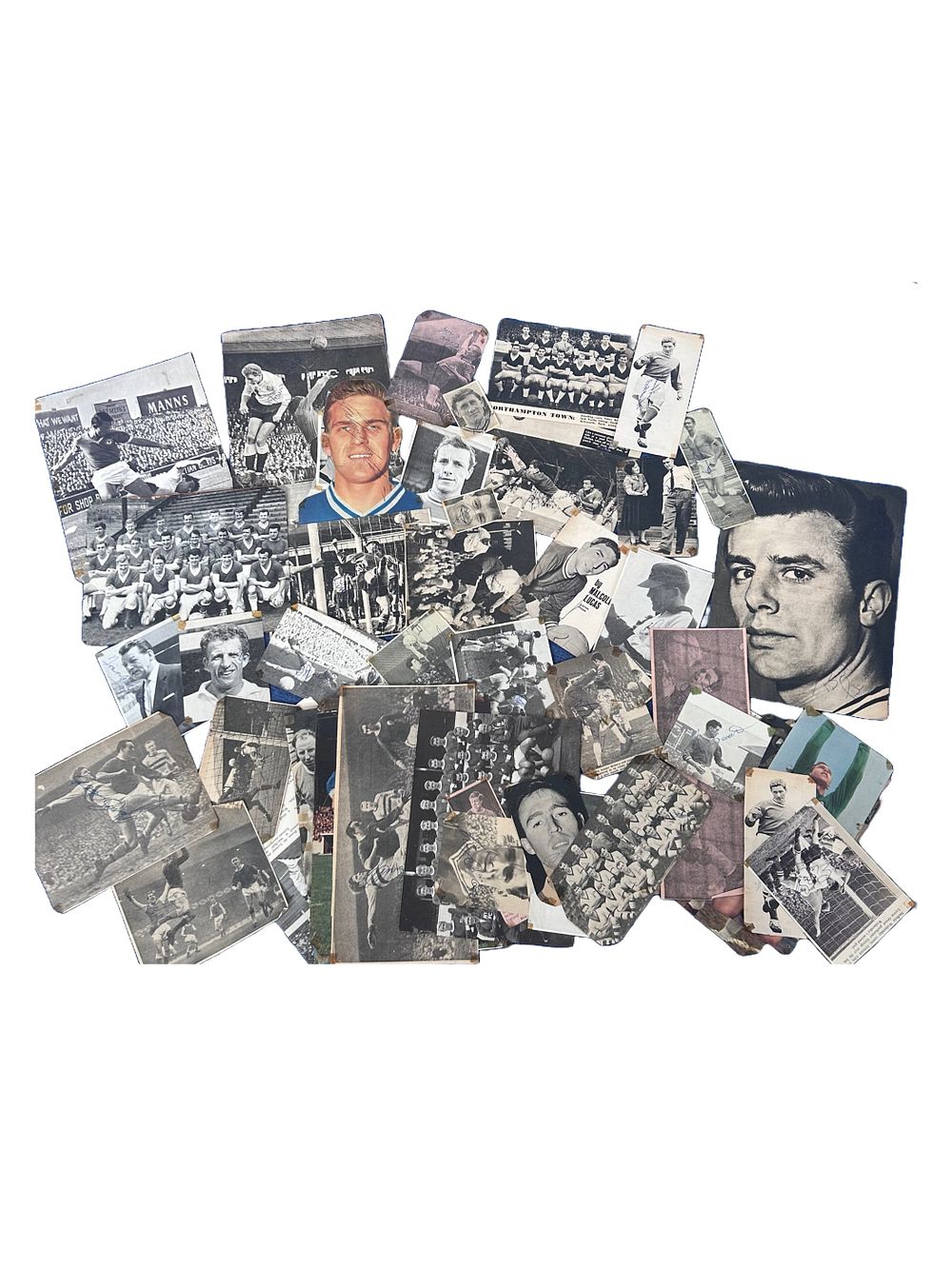 Lot 349: Large Sport collection of vintage signed newspaper photos/cutouts....
