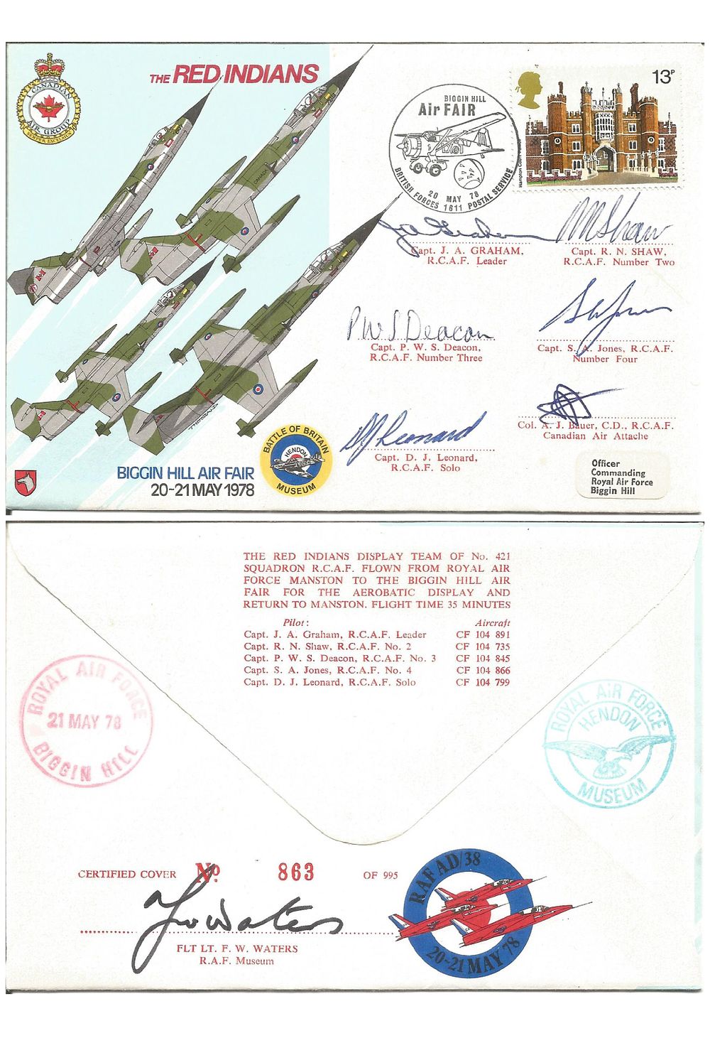 Lot 353: Red Indians Air Display team cover flown and...