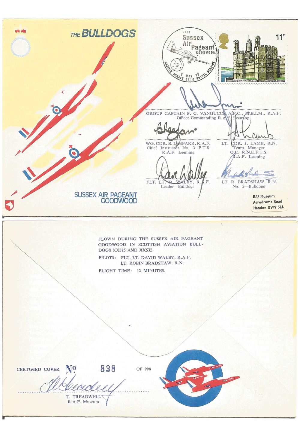Lot 357: The Bulldogs Air Display team cover flown and...