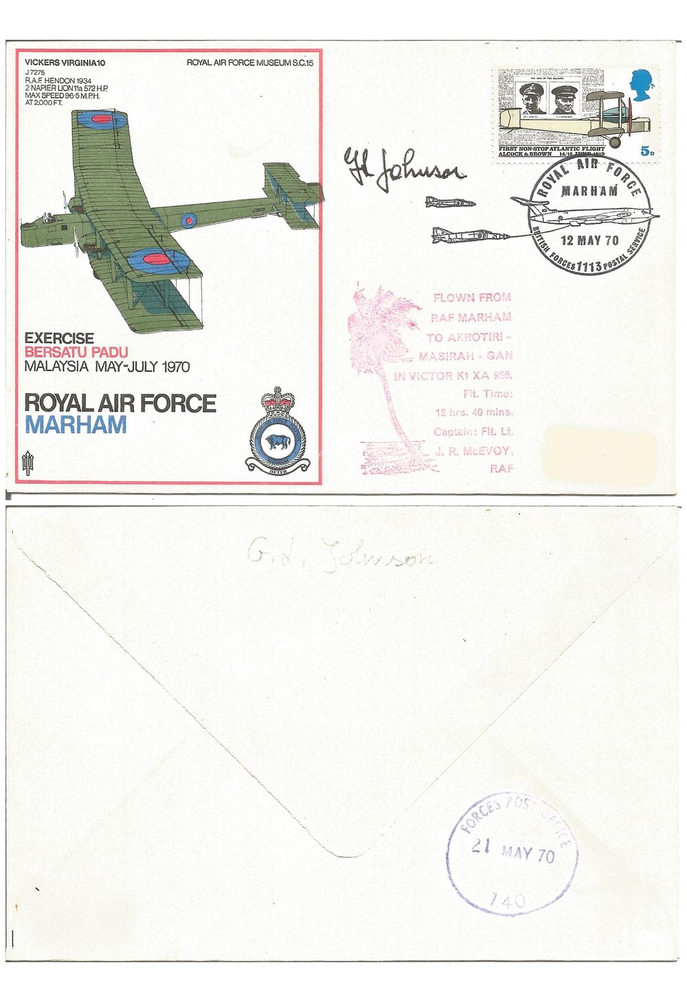 Lot 366: G. L. Johnson signed RAF Marham Exercise Bersatu...