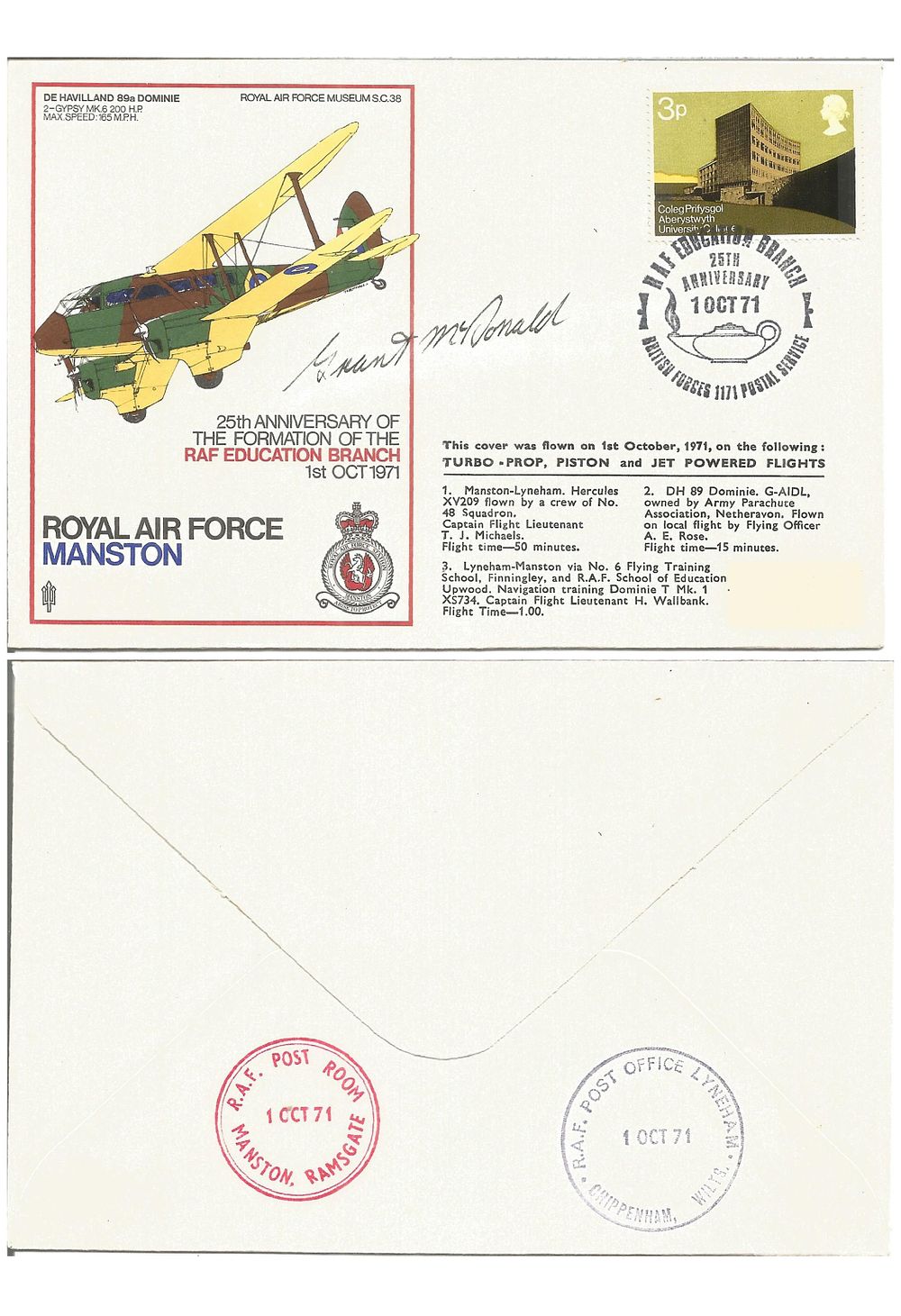 Lot 367: Grant McDonald signed RAF Manston FDC 25th Anniversary...