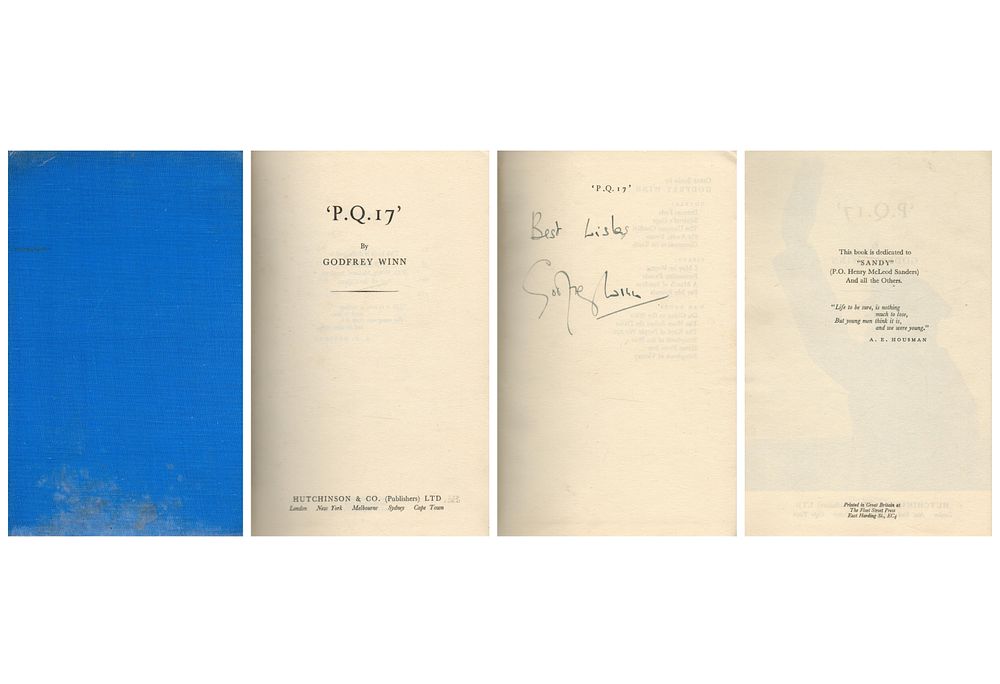 Lot 386: Godfrey Winn. 'P. Q. 17'. A WW2 hardback...