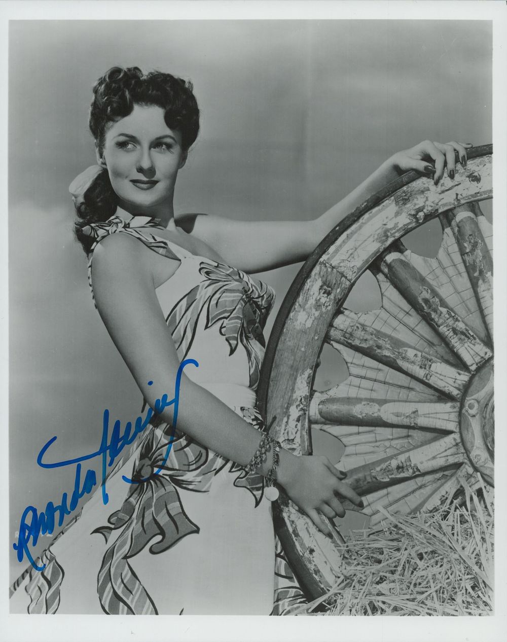 Lot 409: Rhonda Fleming signed vintage black and white photo...