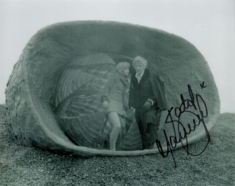 Lot 420: Katy Manning signed Black and White Photo 10x8...
