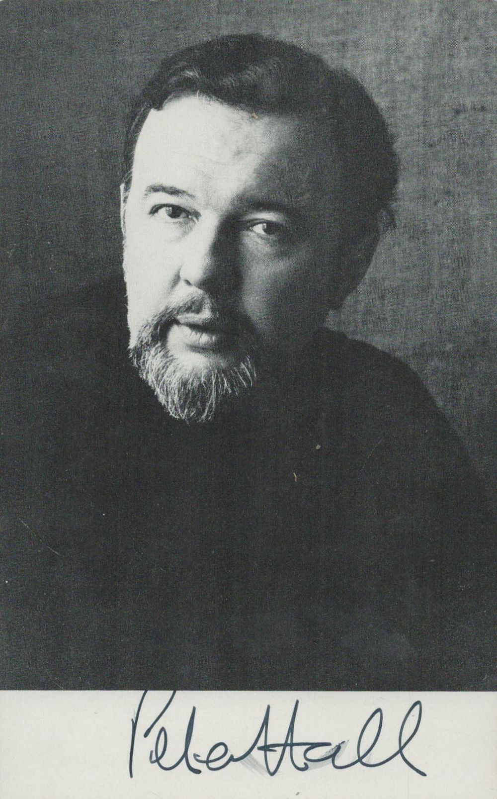 Lot 449: Peter Hall Theatre Director Signed 3.5x5.5 Inch Black...