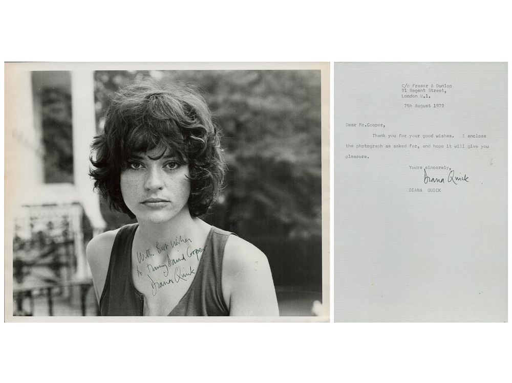 Lot 451: Diana Quick English Actress Signed Tls Dated 7th...