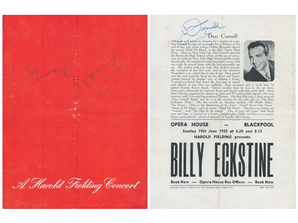 Lot 469: Don Cornell and one other signed 2 A...