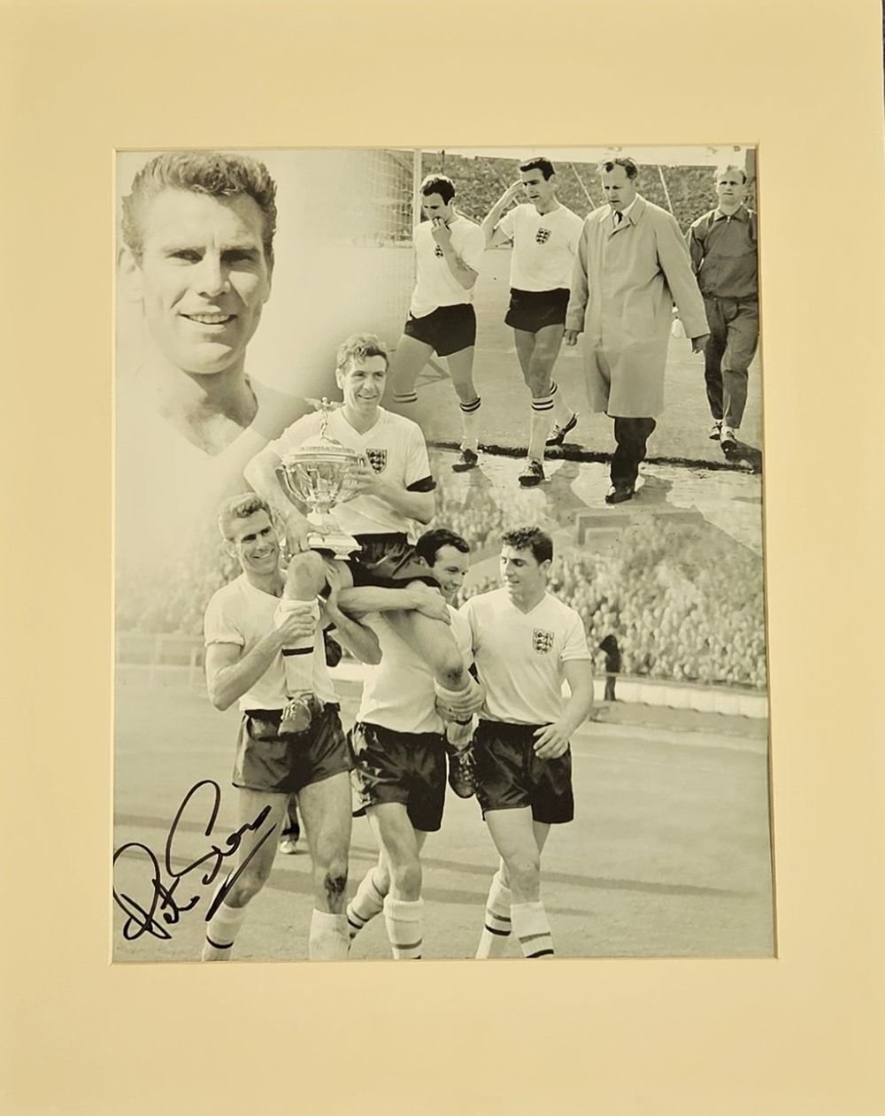 Lot 500: Peter Swan signed England Legend Montage 16x12 Inch...