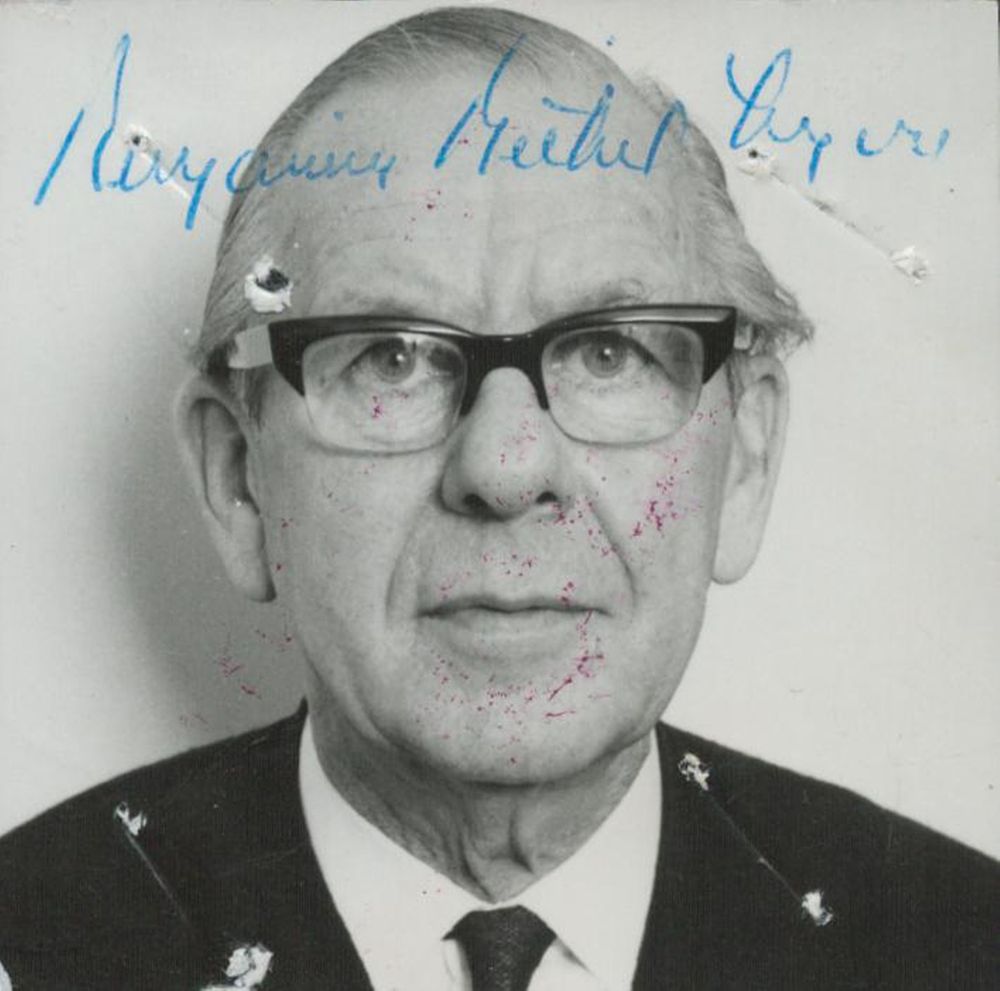 Lot 100: Ben Lyon signed 2x2inch black and white passport...