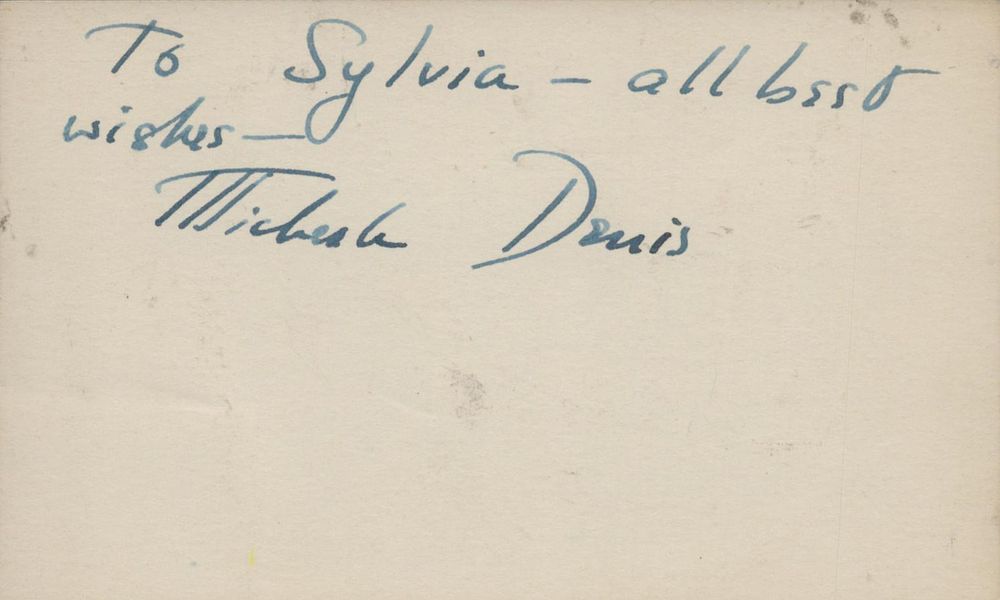Lot 107: Michaela Dennis signed 6x4inch white card. Obtained in...