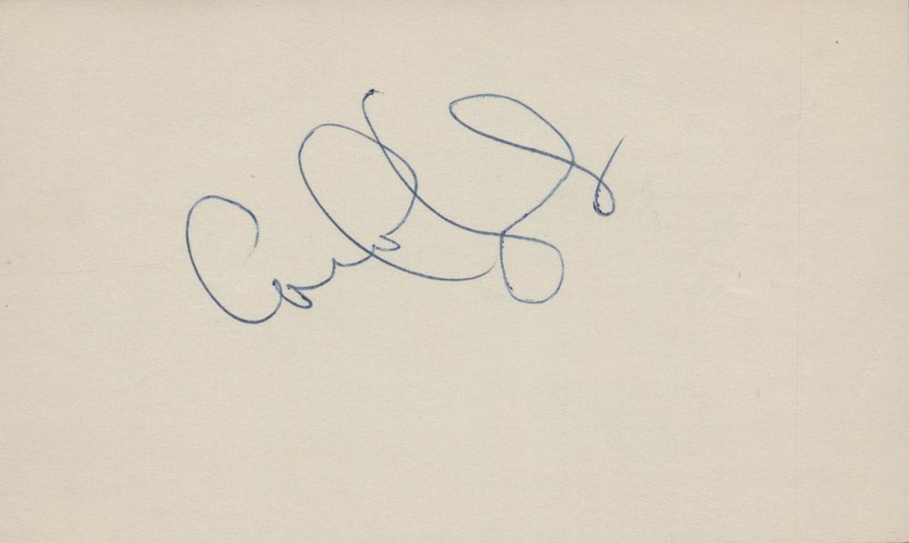 Lot 110: Carol ?? Signed 5x3inch white card. Obtained in...
