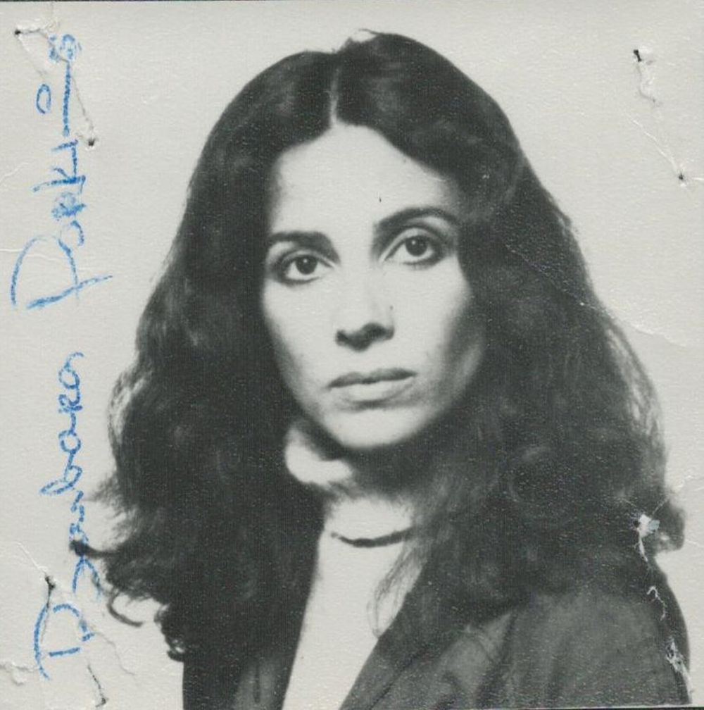 Lot 114: Barbara Perkins signed 2x2inch black and white passport...