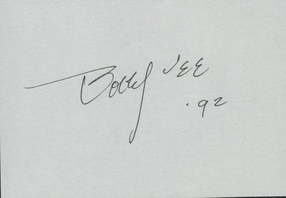 Lot 162: Bobby Vee signed 4x2inch signature piece. Good condition....