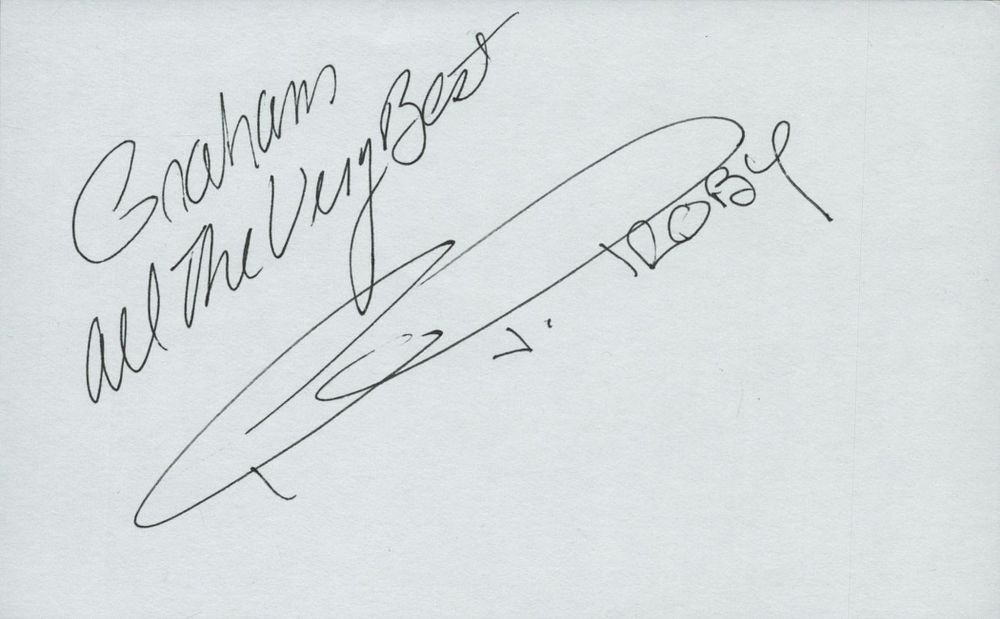 Lot 167: P J Proby signed 6x4inch white card. Dedicated....