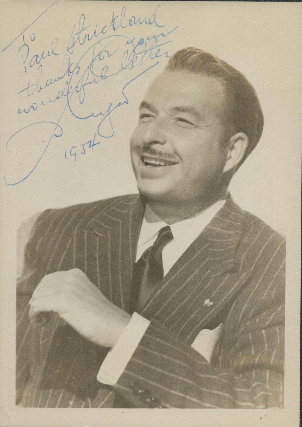 Lot 174: Xavier Cugat signed 7x5 inch black and white...