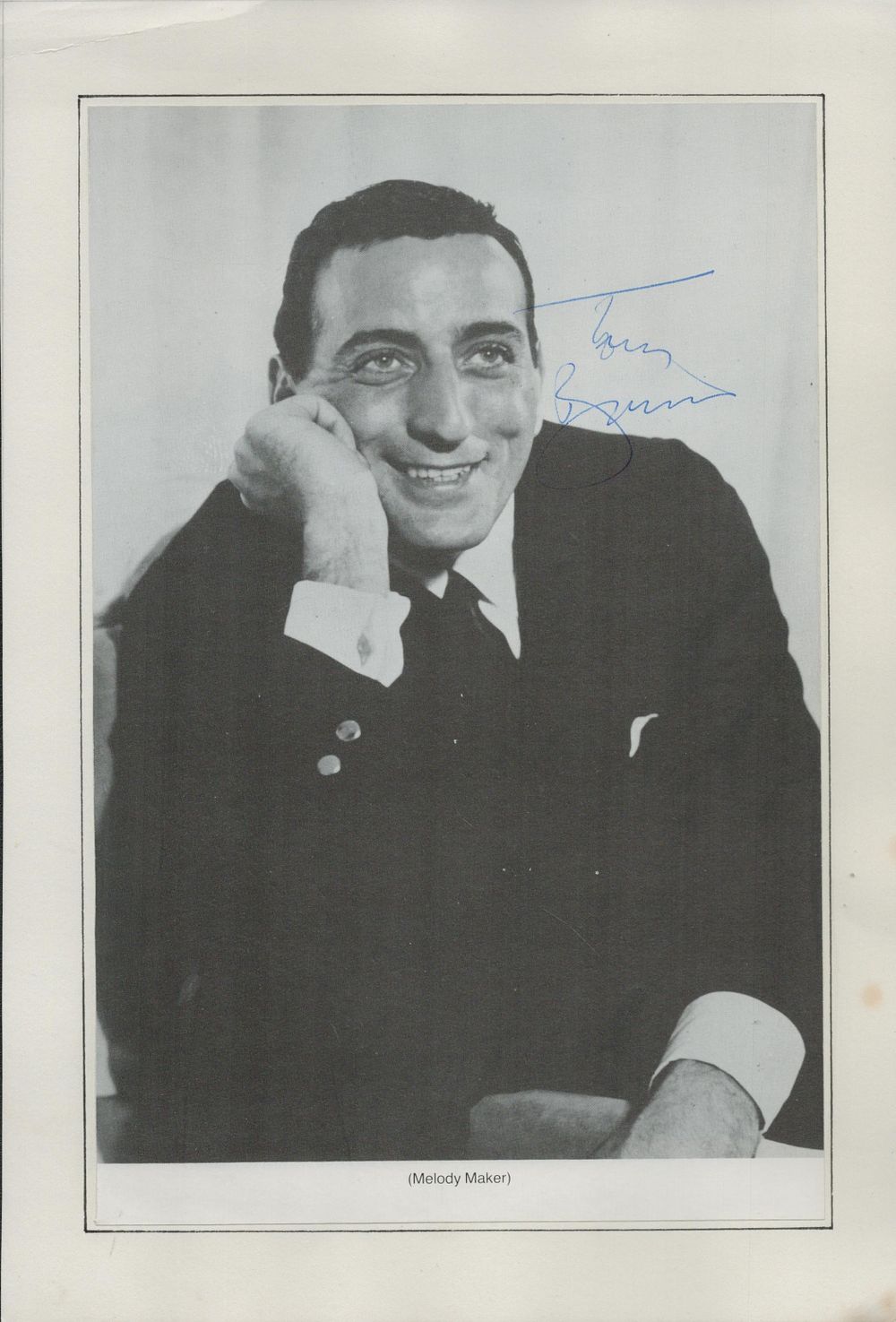 Lot 178: Tony Bennett signed 10x8inch black and white photo....