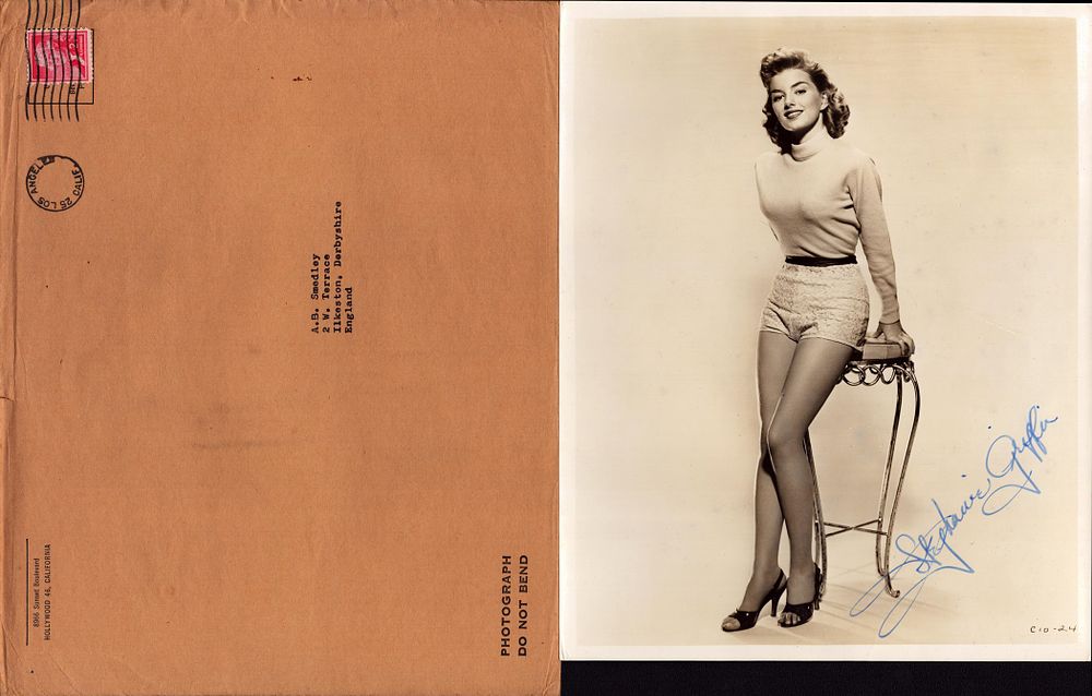 Lot 180: Stephanie Griffin signed 10x8 inch vintage black and...