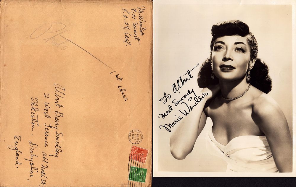 Lot 181: Marie Windsor signed 10x8 inch vintage sepia photo...