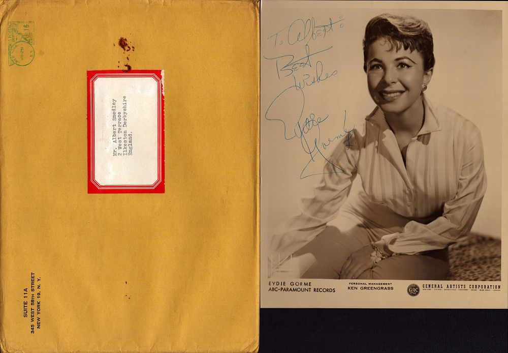 Lot 184: Eydie Gorme signed 10x8 inch vintage black and...
