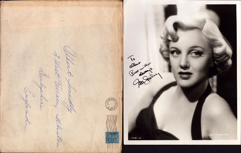 Lot 185: Jan Stirling signed 10x8 inch vintage black and...